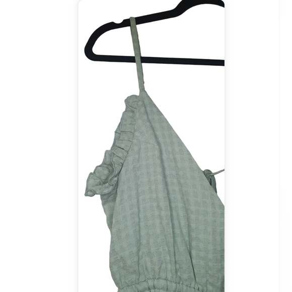 Blush Boutique Ruffle flirty Mini Dress Green womens Size M - Picture 5 of 12